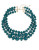 Expression Three Row Faceted Necklace - BLUE