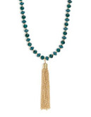 Expression Beaded Tassel-Pendant Necklace - BLUE