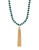 Expression Beaded Tassel-Pendant Necklace - BLUE
