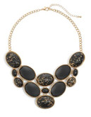Expression Multi Oval Collar Necklace - BLACK