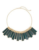 Expression Faceted Fan Necklace - BLUE