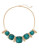 Expression Square Stone and Bar Collar Necklace - BLUE
