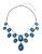 Expression Teardrop Stone Collar Necklace - BLUE