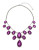 Expression Teardrop Stone Collar Necklace - PURPLE