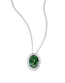 Expression Faceted Oval Pendant Necklace - GREEN