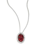 Expression Faceted Oval Pendant Necklace - RED
