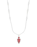 Expression Navette Scatter Necklace - RED