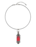 Expression Crest Pendant Torque Necklace - RED