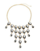 Expression Faceted Oval Bib Necklace - DARK GREY