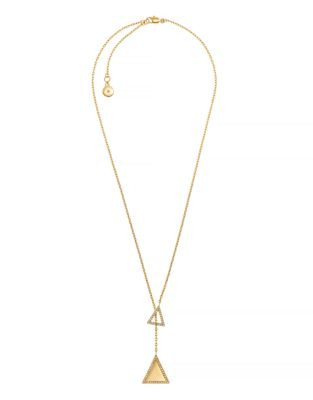 Michael Kors Brilliance Statement Gold Clear Triangle Lariat - GOLD
