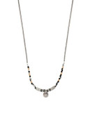 Kenneth Cole New York Mixed Bead Pave Disc Necklace - JET