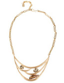 Robert Lee Morris Soho Faceted Stone Cut-Out Frontal Necklace - TOPAZ