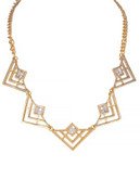 Kensie Faceted Stone Statement Necklace - GOLD
