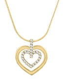 Swarovski Circle Heart Swarovski Crystal Pendant Necklace - GOLD