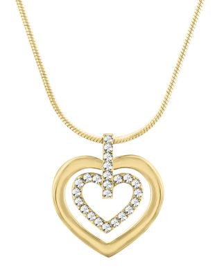 Swarovski Circle Heart Swarovski Crystal Pendant Necklace - GOLD