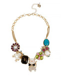 Betsey Johnson Pearl Critters Mixed Frontal Necklace - ASSORTED