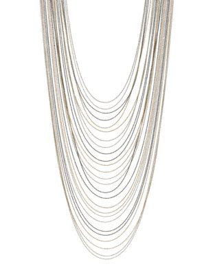 Expression Tri-Tone Layered Bead Necklace - MULTI