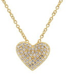 Crislu Simply Pave Heart Necklace - GOLD