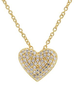 Crislu Simply Pave Heart Necklace - GOLD