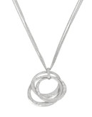 Kenneth Cole New York Hammered Multi Ring Pendant Necklace - SILVER