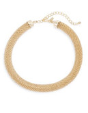 Kenneth Jay Lane Woven Tube Collar Necklace - GOLD