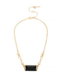 Kenneth Cole New York Jet Set Faceted Stone Pendant Necklace - BLACK