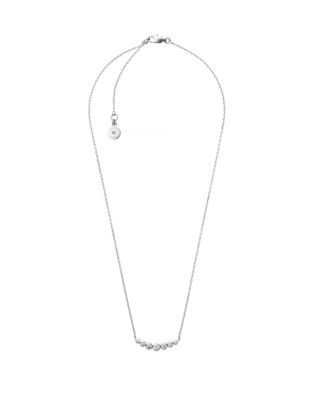Michael Kors Park Avenue Curved Bar Necklace - SILVER