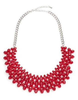 Expression Candy Bead Collar Necklace - RED