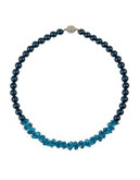 Jacques Vert Faux Pearl and Crystal Necklace - BLUE