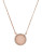 Michael Kors Rose Gold Tone Blush Acetate Clear Pave Disc Pendent Necklace - ROSE GOLD