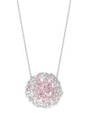 Swarovski Silver Tone Swarovski Crystal Pendant Necklace - LIGHT PINK
