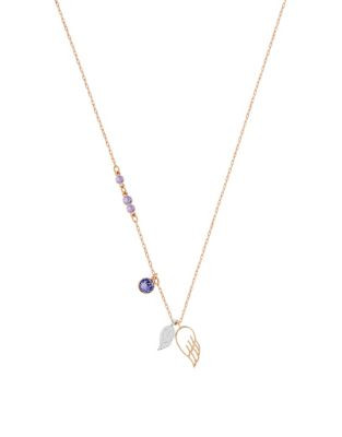 Swarovski Double Wing Pendant Necklace - PURPLE