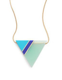 Trina Turk Resin Triangle Pendant Necklace - TURQUOISE