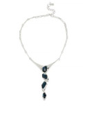Robert Lee Morris Soho Faceted Stone Y-Shaped Necklace - BLUE