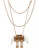 Lucky Brand Gold Tone Semi-Precious Stone Pendant Necklace - GOLD