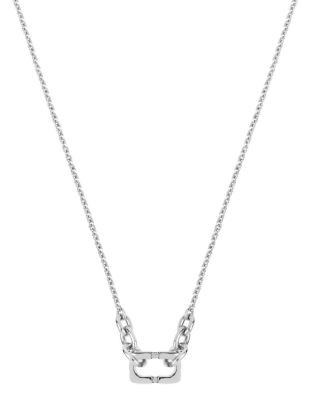 Diane Von Furstenberg Metal Chain Links Frontal Necklace - SILVER