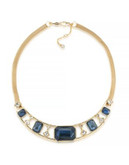 Carolee Geometric Crystal Collar Necklace - DARK BLUE