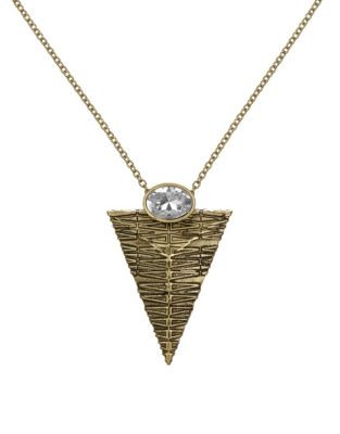 Sam Edelman Etch Pyramid 30" Pendant Necklace - GOLD