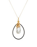 Gerard Yosca Teardrop Hoop Pendant Necklace - GOLD