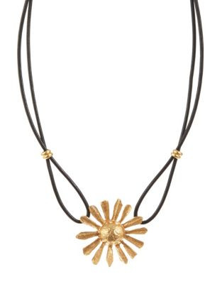 Gerard Yosca Flower Pendant Loop Necklace - GOLD