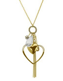 Guess Double Heart Charm Necklace - GOLD