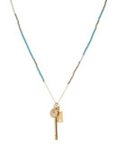 Chan Luu Semi Precious Beaded Pendant Necklace - BLUE