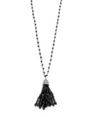 Lauren Ralph Lauren Beaded Tassel Pendant Necklace - BLACK