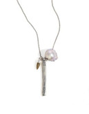 Chan Luu Layering Pearl Charm Necklace - SILVER
