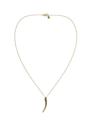 Sam Edelman Silver-Tone Snakeskin Horn Pendant Necklace - GOLD