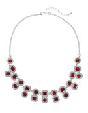 Expression Multi-Shape Stone Collar Necklace - RED