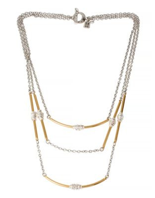 Robert Lee Morris Soho Wire Wrap Metal Multi Strand Necklace - GOLD