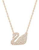 Swarovski Rose Gold Plated Swarovski Crystal Swan Pendant Necklace - SILVER