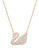 Swarovski Rose Gold Plated Swarovski Crystal Swan Pendant Necklace - SILVER
