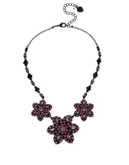Betsey Johnson Panther Faceted Stone Flower Necklace - PURPLE